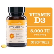 NatureWise Vitamin D3 5000iu + Organic Olive Oil - 30 Mini Softgels[30-Day Supply]