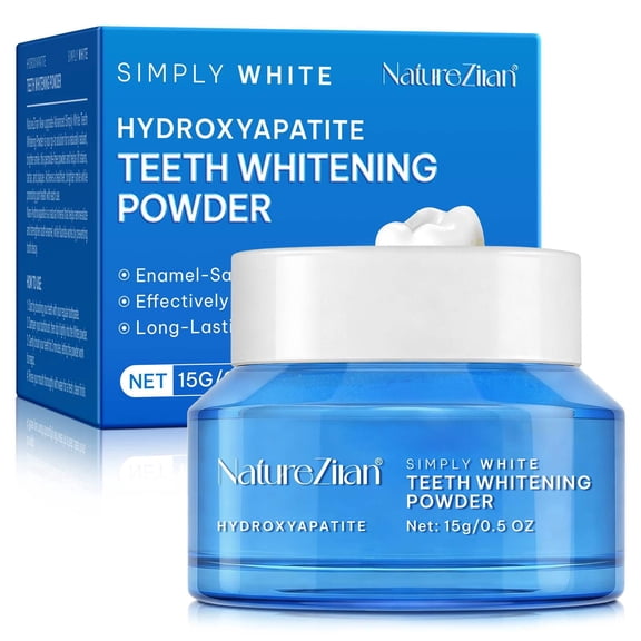 NatureZiran Hydroxyapatite Teeth Whitening Powder, PAP+ Peroxide-Free Formula, Fresh Breath Oral Care 15g