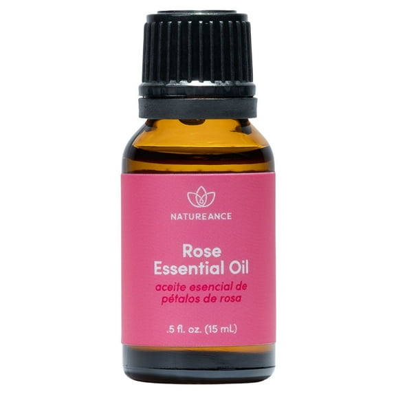 Natureance Rose Essential Oil (0.5 oz) - 100% Pure and Natural, Therapeutic Grade Essential Oil