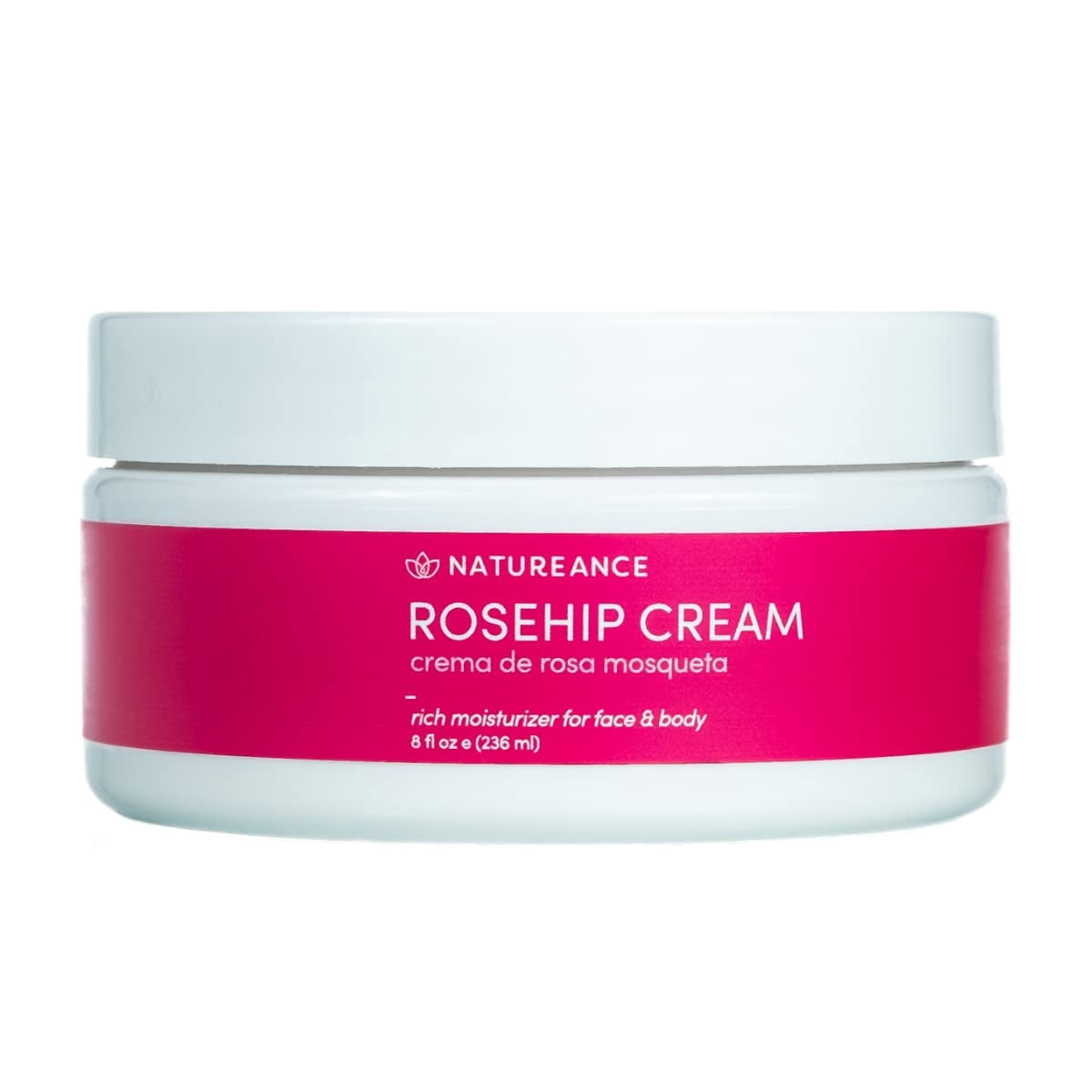 Natureance Rosehip Cream (8 oz) - Hydrating Moisturizing Formula for Anti-Aging - Crema de Rosa Mosqueta