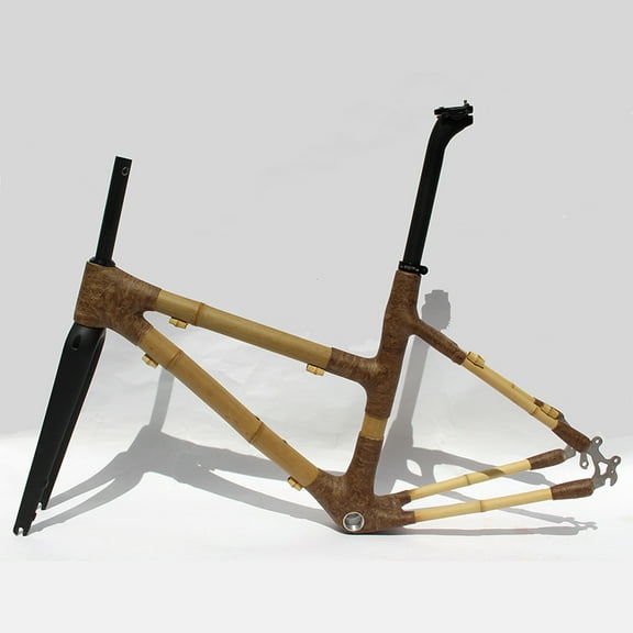 Naturefly Bamboo Road Gravel Bike Frame Disc Bicycle Frameset Bike Parts City Cycling 135 QR 700c