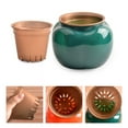 thumbnail image 1 of Naturegr 1 Set Flower Pot Dual Layer Shatterproof Plastic Decorative Plant Flower Pot with Water Container for Home,Grey, 1 of 8
