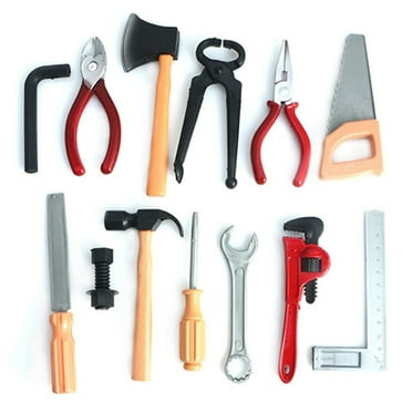 Naturegr 13/14Pcs/Set Construction Toys DIY Plastic Tool Kit Replica Fake Building Crafting Toys Set for Toddlers