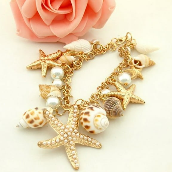 Naturegr Beach Bracelet Cute Adjustable Gold Plated Ocean Multi-style Chain Beach Bracelet