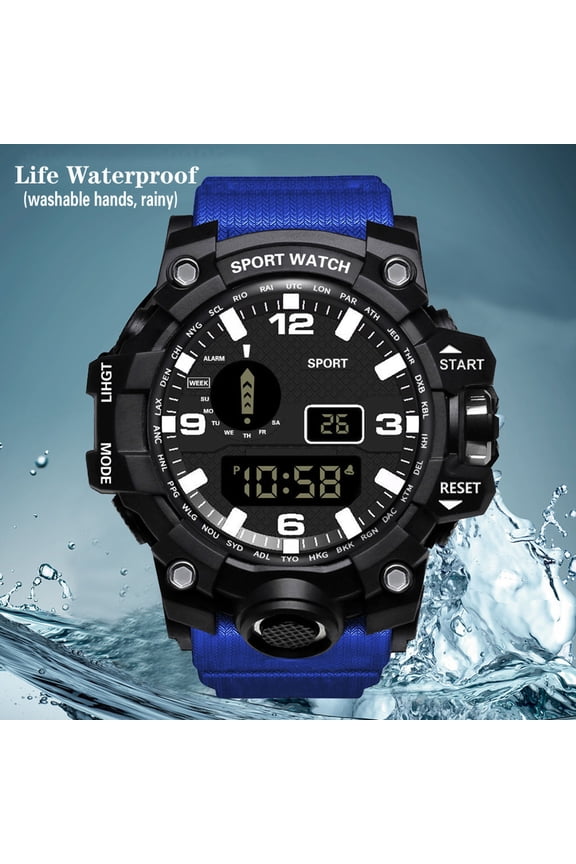 Digital Watch Week Display Date Precise Portable LED Stopwatch Sports Wristwatch for Fitness