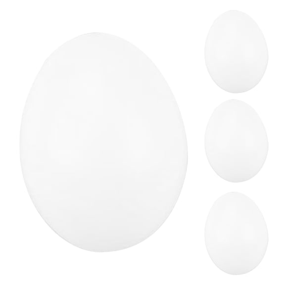 Naturegr Realistic 4Pcs Fall Resistant Artificial Egg Smooth Surface Plastic Realistic DIY Easter Compact Chicken Egg for Kids