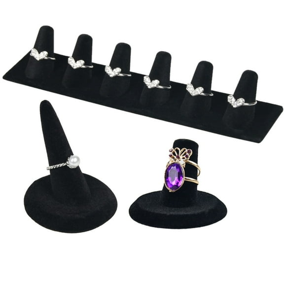 Naturegr Velvet Multi Finger Ring Stand Jewelry Organizer Display Holder Rack Counter