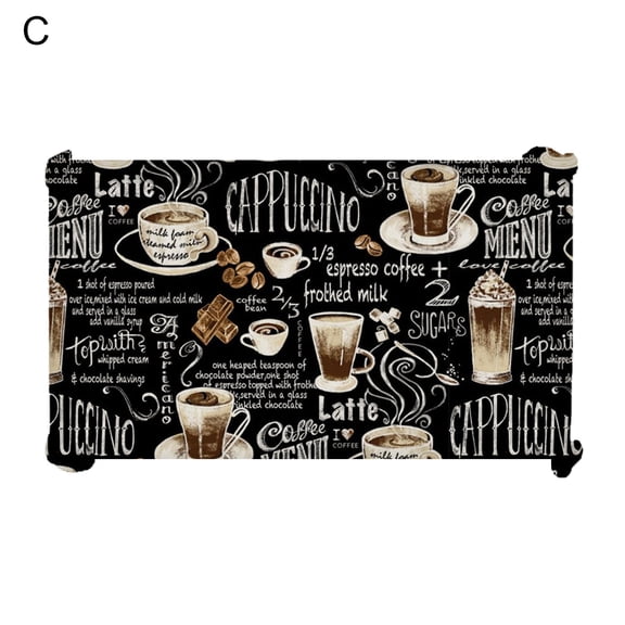 Naturegr Waterproof Table Cover Waterproof Wrinkle Free Flax Coffee Pattern Printed Vintage Versatile Table Linen for Home