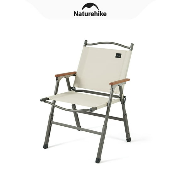 Naturehike, Adjustable Folding Camping Chair, Portable Camping Chair with Beech Armrest, Lounge Chair, 600D Double-layer Oxford Cloth, 3 Levels Height, Widen Design