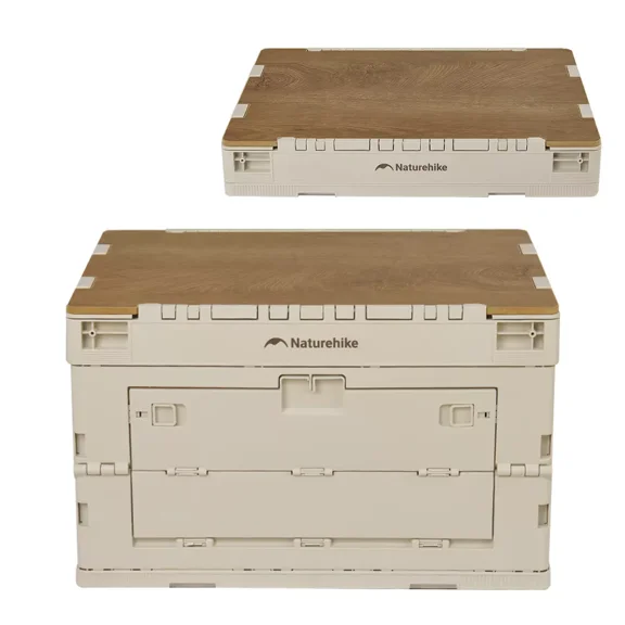 Naturehike Collapsible Storage Box, 23L Car Trunk Storage Box, Foldable Heavy-Duty Plastic Organizer with Lid, Portable Camping & Home Crate