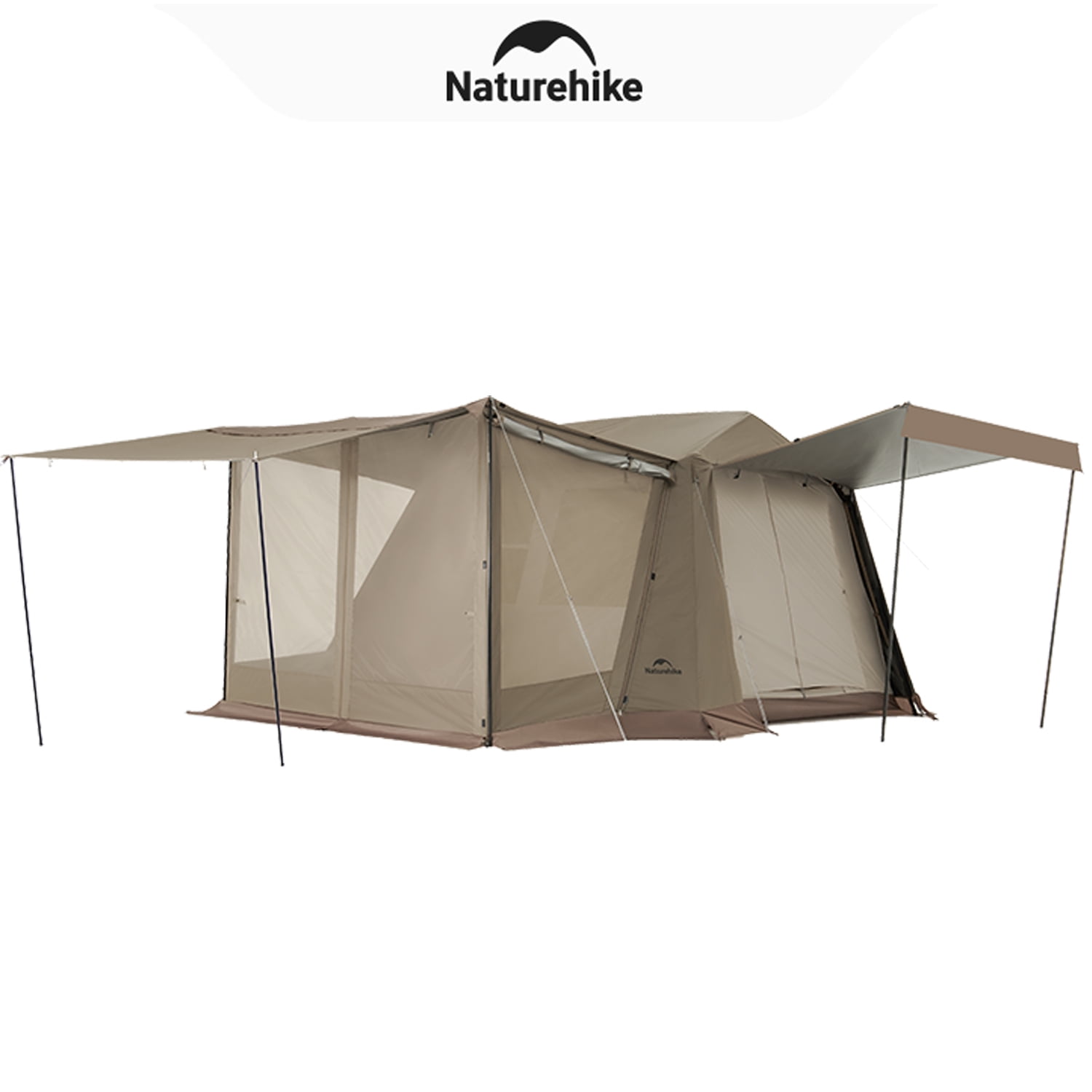 Naturehike, Family Camping Tent, Instant Setup Cabin Tent for 4 People with Rain fly, Quick-opening Family Tent with 1 Room, Outdoor Waterproof & Sun Protection Tent