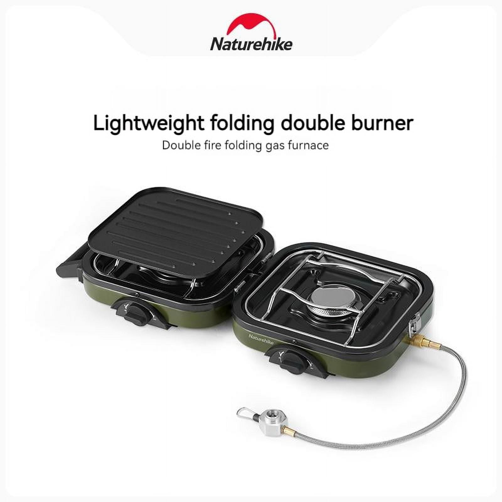 Naturehike Foldable Double Cooker Gas Stove Burner With NonStick Pan