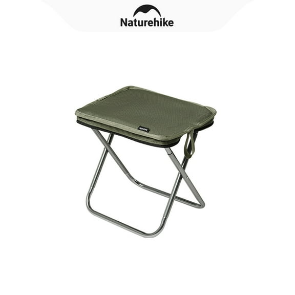 Naturehike, Folding Camping Stool , Portable Mini Camping Chair, Lightweight Aluminium Alloy Chair, Small Backpacking Stool with Thickened Seat Cushion