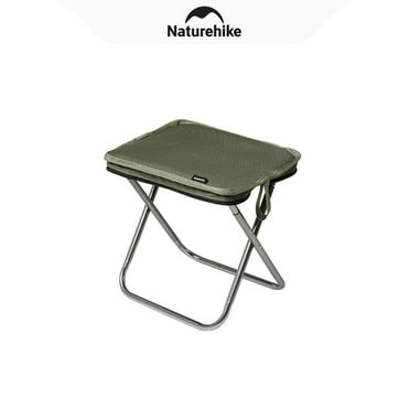 Naturehike, Folding Camping Stool , Portable Mini Camping Chair, Lightweight Aluminium Alloy Chair, Small Backpacking Stool with Thickened Seat Cushion