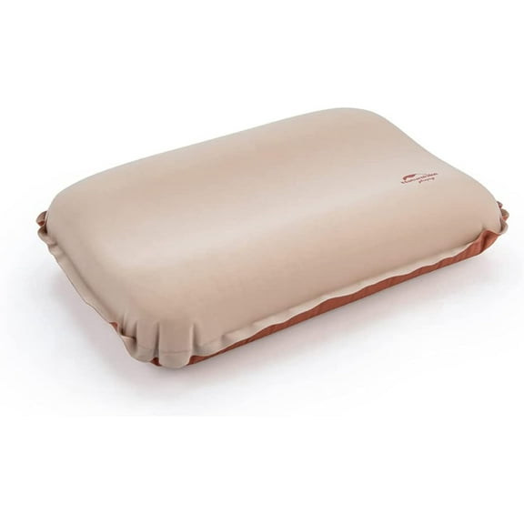 Naturehike Inflatable Camping Pillow - Portable 3D Comfortable Silent Sponge Pillow - Perfect for Camping and Travel (Khaki)