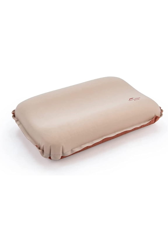 Inflatable Camping Pillow - Portable 3D Comfortable Silent Sponge Pillow - Perfect for Camping and Travel (Khaki)