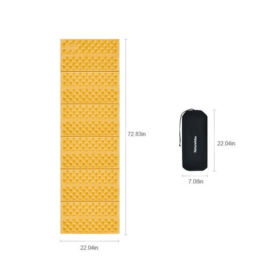Naturehike Ultralight Sleeping Pad, Closed Cell Foam Sleeping Pad Camping, Backpacking Sleeping Mattress, Waterproof Folding Sleeping Mat,Yellow
