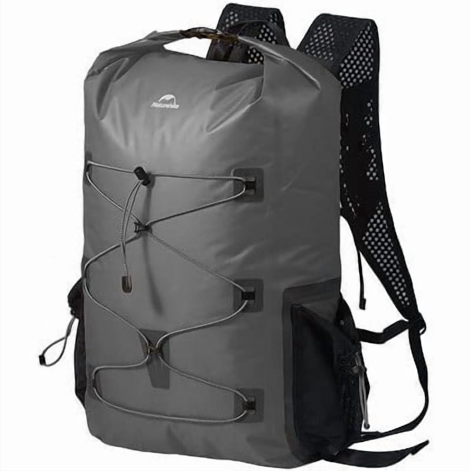Naturehike Ultralight Waterproof Backpack with Side Pocket, 25L Dry Bag with Breathable Mesh Straps for Hiking, Camping and Travel Gray