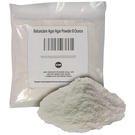 Naturejam Agar Agar Powder 8 Ounce Bag-Premium Gel Strength Gelatin Substitute for Vegans