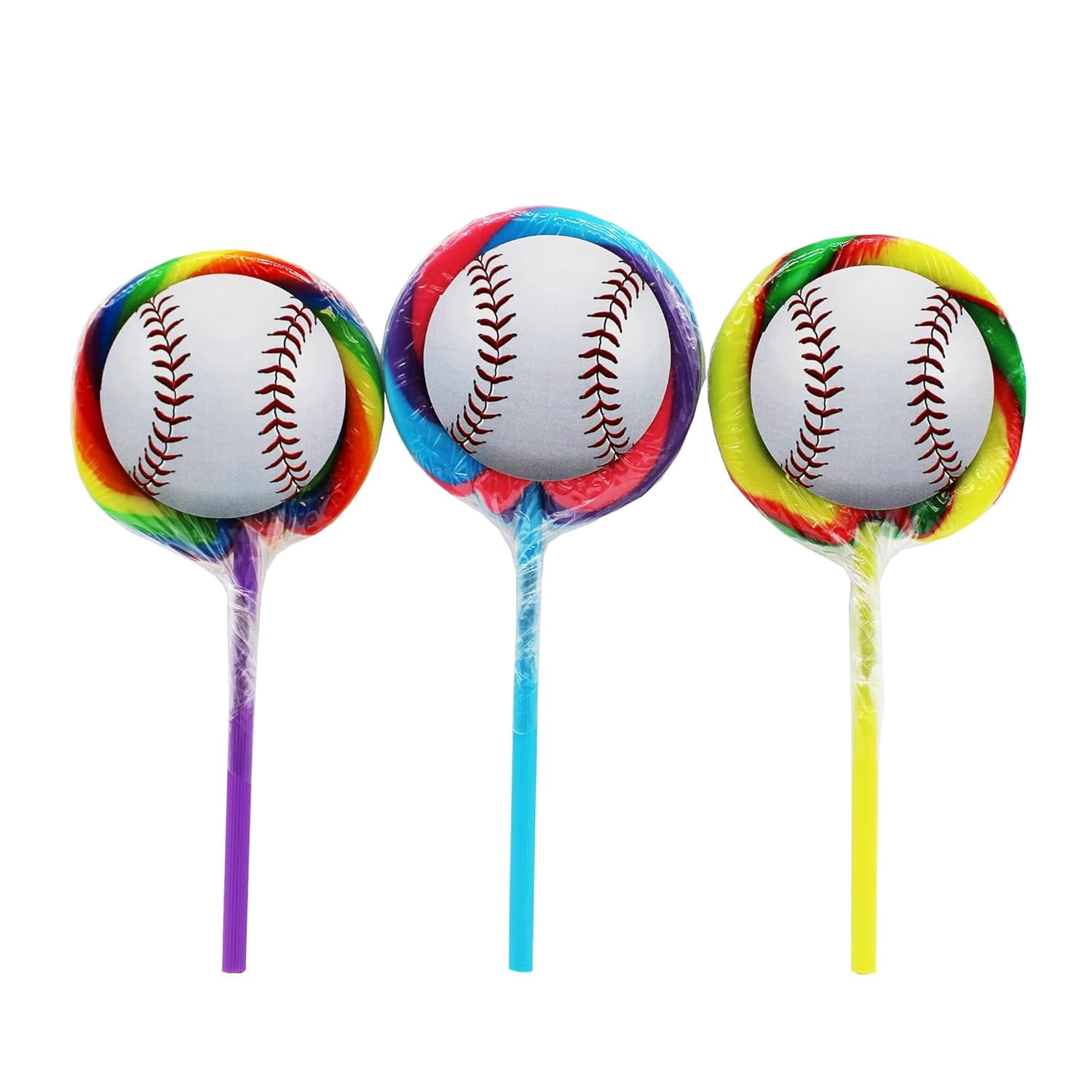 Raspberry Baseball Naturejam Baseball Themed Lollipops 2 Inch - 3 Count - Sports Candy for ...
