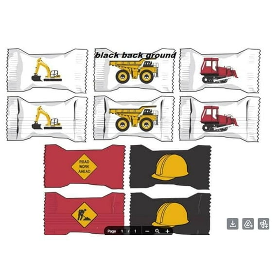 Naturejam Construction Hard Candy Peppermints - 100 Count Wrapped Mints with Heavy Equipment Designs - Great for Kids Birthday Parties, Favors, Treat Bags & School Events