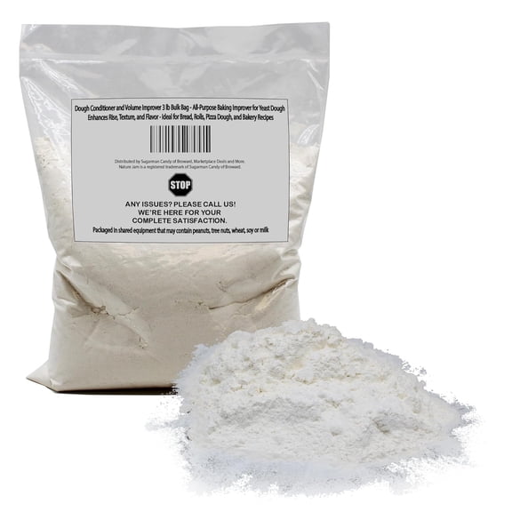 Naturejam Dough Conditioner & Stabilizer 1lb - Bakery Quality Yeast Dough Enhancer - Boosts Strength, Rise, and Texture - Perfect for Home Bakers - Creating Pizza, Bread, Rolls, and Bakery Recipes