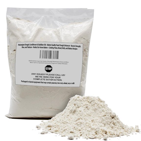 Naturejam Dough Conditioner & Stabilizer 3lb - Bakery Quality Yeast Dough Enhancer - Boosts Strength, Rise, and Texture - Perfect for Home Bakers - Creating Pizza, Bread, Rolls, and Bakery Recipes