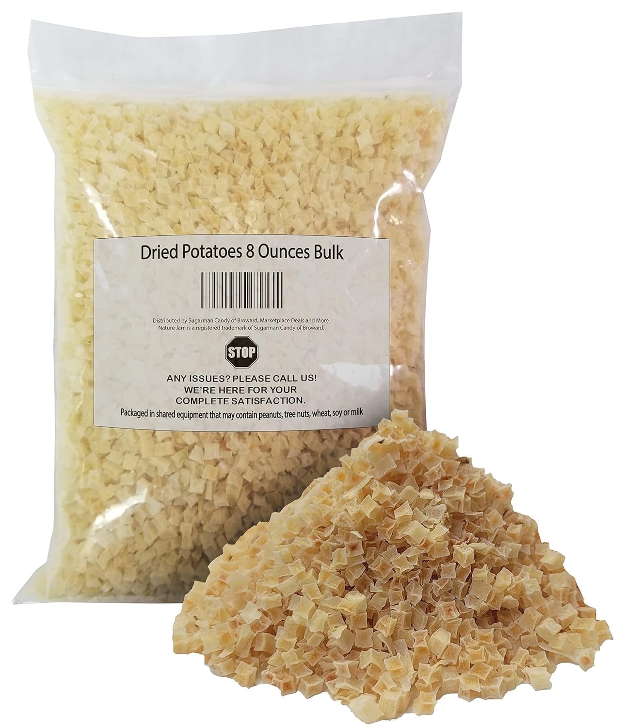 Naturejam Dried Potatoes 8 Ounces Bulk for Soups-Dehydrated Emergency Food Storage or Camping Needs