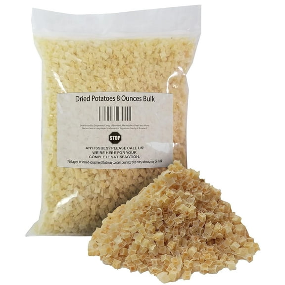 Naturejam Dried Potatoes 8 Ounces Bulk for Soups-Dehydrated Emergency Food Storage or Camping Needs