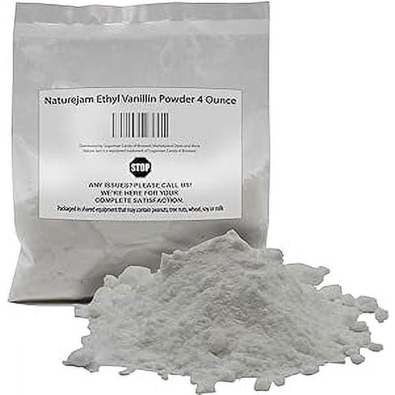 Naturejam Ethyl Vanillin Powder 4 Ounce-Food Grade Additive for Food and Flavor Applications