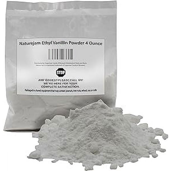 Naturejam Ethyl Vanillin Powder 4 Ounce-Food Grade Additive for Food and Flavor Applications