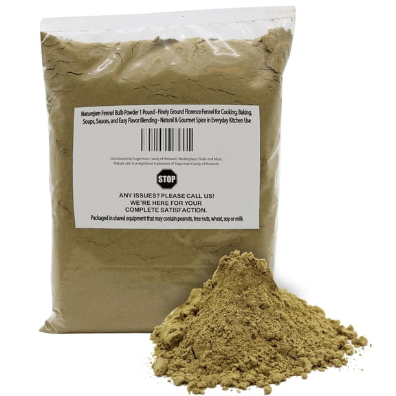 Naturejam Fennel Bulb Powder 1 Pound - Finely Ground Florence Fennel for Cooking, Baking, Soups, Sauces, and Easy Flavor Blending - Natural & Gourmet Spice in Everyday Kitchen Use