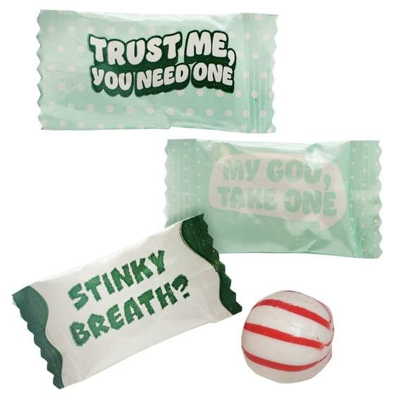 Naturejam Fresh Breath Bulk Peppermints  Trust Me You Need One Breathmint  100ct Peppermints Individually Wrapped - Funny Mini Breath Mints - Perfect Dinner Mints for Parties and Gatherings