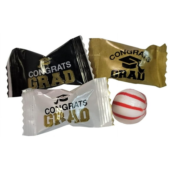 Naturejam Graduation Peppermints 100 Count Wrapped 0.75 Lb- Mint Congrats Grad Candy