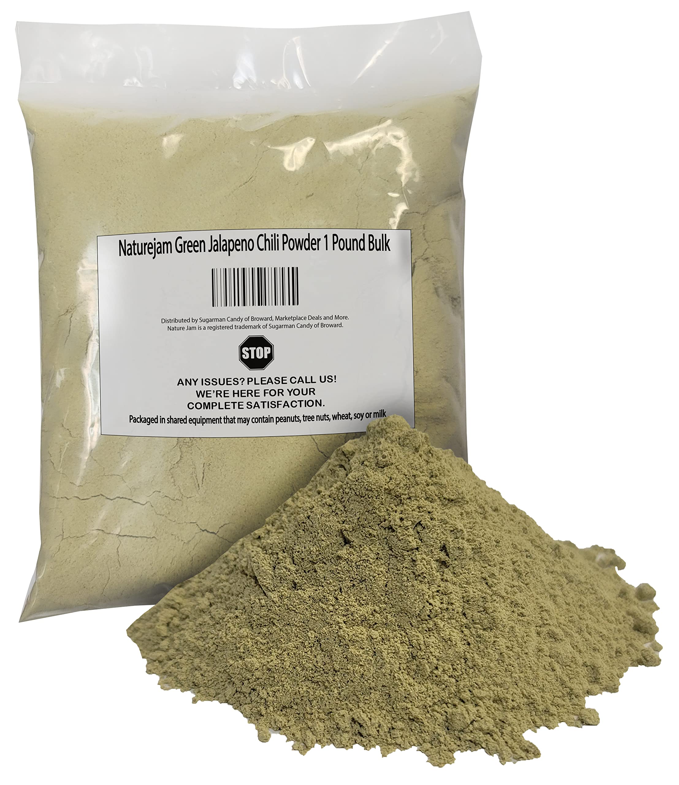 Naturejam Green Jalapeno Chili Powder 1 Pound Bulk Bag Hot & Spicy