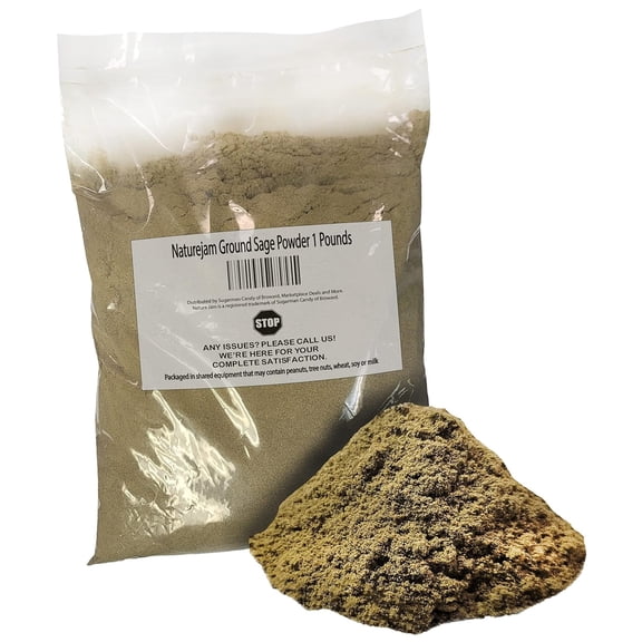 Naturejam Ground Sage Powder 1 Pound-100% Natural Dried Leaves Grounded to Powder For Culinary Use-Food Grade