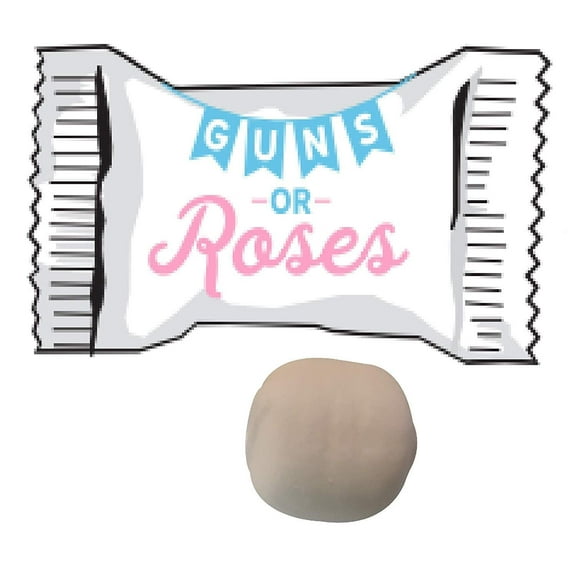 Naturejam Guns or Roses Gender Reveal Themed Peppermints-Mint Candy-100 Count Party Favors
