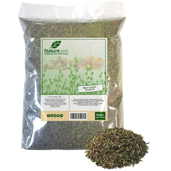Naturejam Mint Leaves (Crushed) 1 Pound Bulk Bag-Mentha