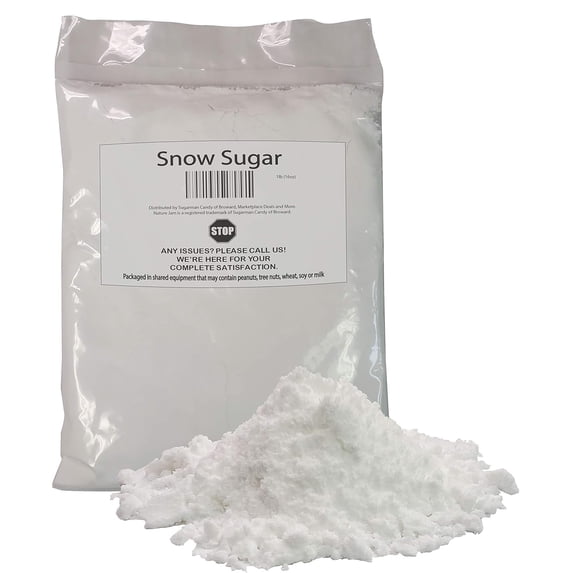 Naturejam No Melt Sweet Snow Sugar 1 Pound Bag for Doughnuts and Pastries-White Sugar Powdered form