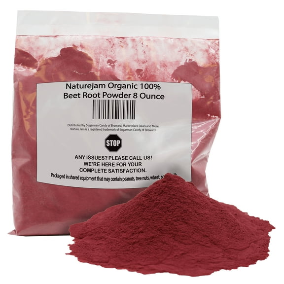 Naturejam Organic Beet Root Powder 8 Ounce Bulk-Premium Grade for Smoothies & Natural Juices