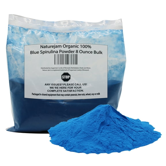 Naturejam Organic Blue Spirulina Powder 8 Ounce -Premium Culinary Grade Spirulina Powder