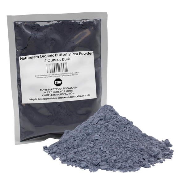 Naturejam Organic Butterfly Pea Powder 4 Ounces Bulk-Premium Culinary Grade for Smoothies & Natural Juices