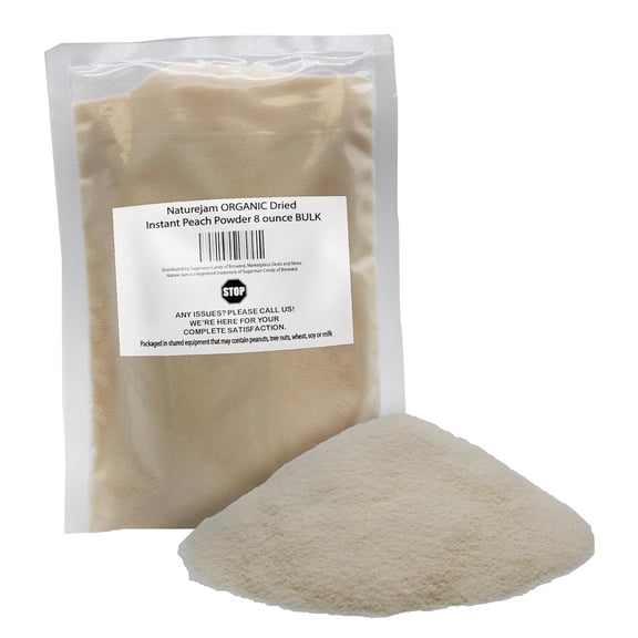 Naturejam Organic Dried Instant Peach Powder 8 Ounce Bulk-Premium Culinary Grade for Smoothies