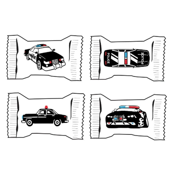Naturejam Police Car Peppermint Candy - Police Car Party Favors Individually Wrapped Candy - Peppermints for Police Party Decorations - Police Officer Car Themed Birthday Party Decorations