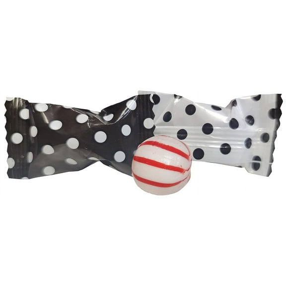 Naturejam Polka Dot Peppermint Balls 100ct-After Dinner Mints Individually Wrapped-(Black and White)