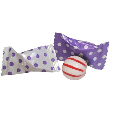 Naturejam Polka Dot Peppermint Balls 100ct - Individually Wrapped - Soft & Savory (Purple)