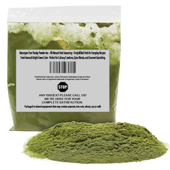 Naturejam Pure Parsley Powder 4oz  All-Natural Herb Seasoning - Finely Milled Herb for Everyday Recipes - Fresh Aroma & Bright Green Color - Perfect for Culinary Creations, Spice Blends