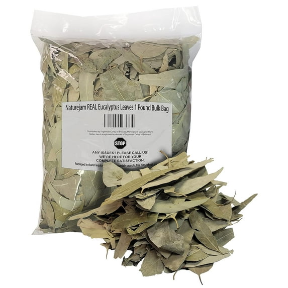 Naturejam REAL Eucalyptus Leaves 1 Pound Bulk Bag For Herbal Tea-100% Natural Wildcraft-No Processing