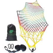 Naturejam Rasta Hammock-Portable Jamaican Camping Mesh Rope Hammock with Carrying Bag and Tree Straps