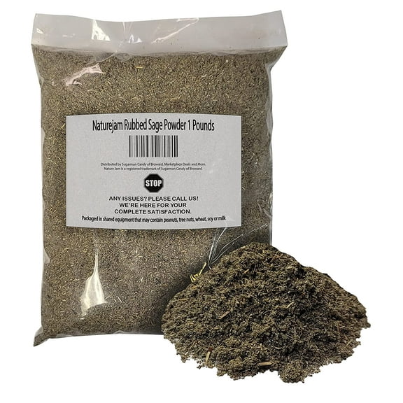 Naturejam Rubbed Sage Food Grade 1 Pound-Salvia officinalis Bulk Herbs For Tea or Cooking